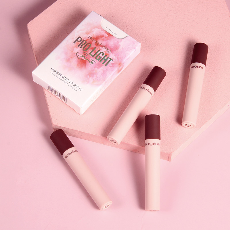 Fashion New Product Cigarette Shape Makeup Series of 4 Lipgloss Eyeliner Mascara Makeup Set liquid lipstick set