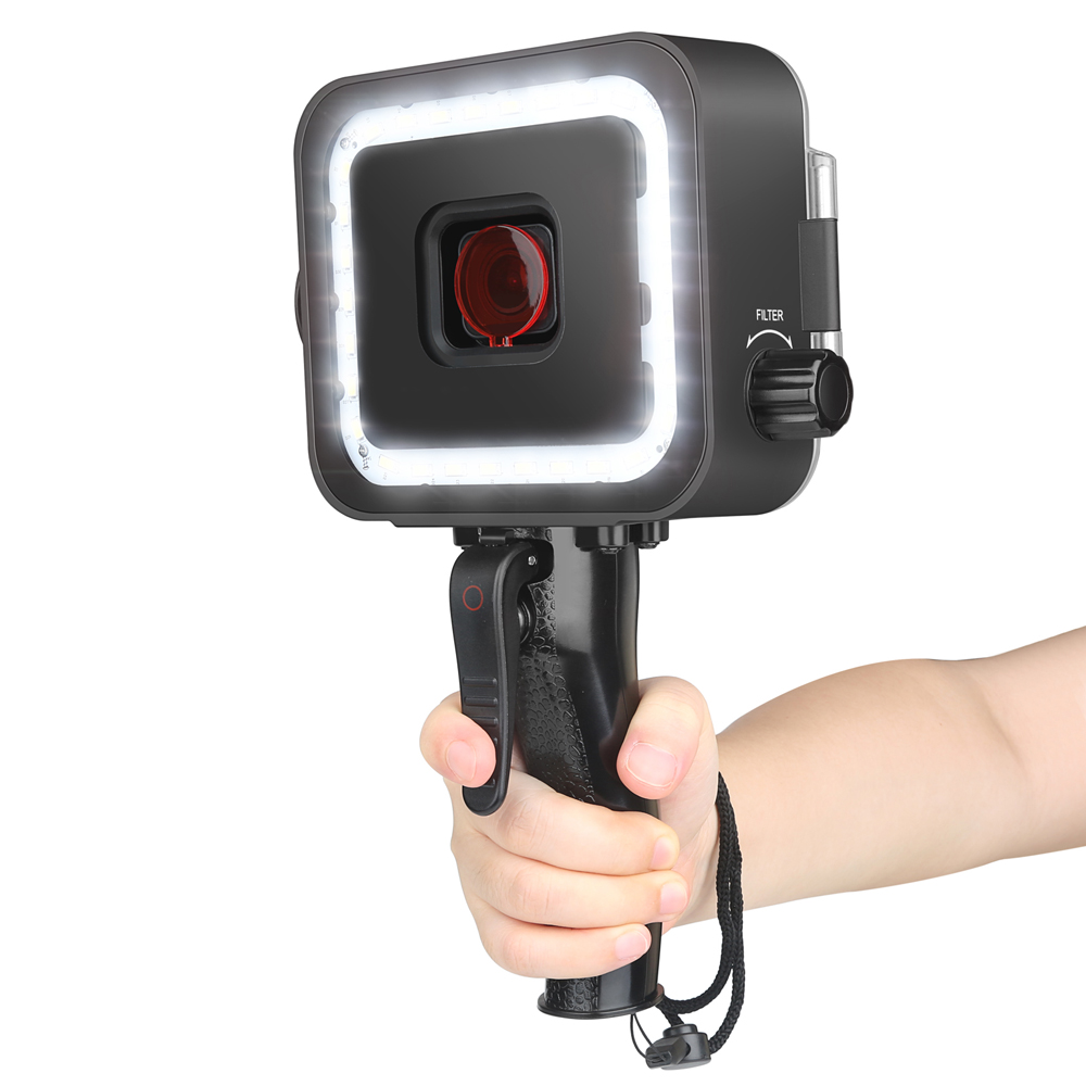 Большая распродажа, супер Подводная Водонепроницаемая светодиодная лампа SHOOT для GoPro Hero 7 6 5, Черная Спортивная камера