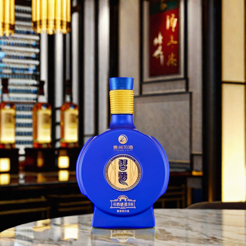 Xijiu Ganen 98 Blue Chinese Colorful White Liquor 500ml Baijiu in Bottle Packaging
