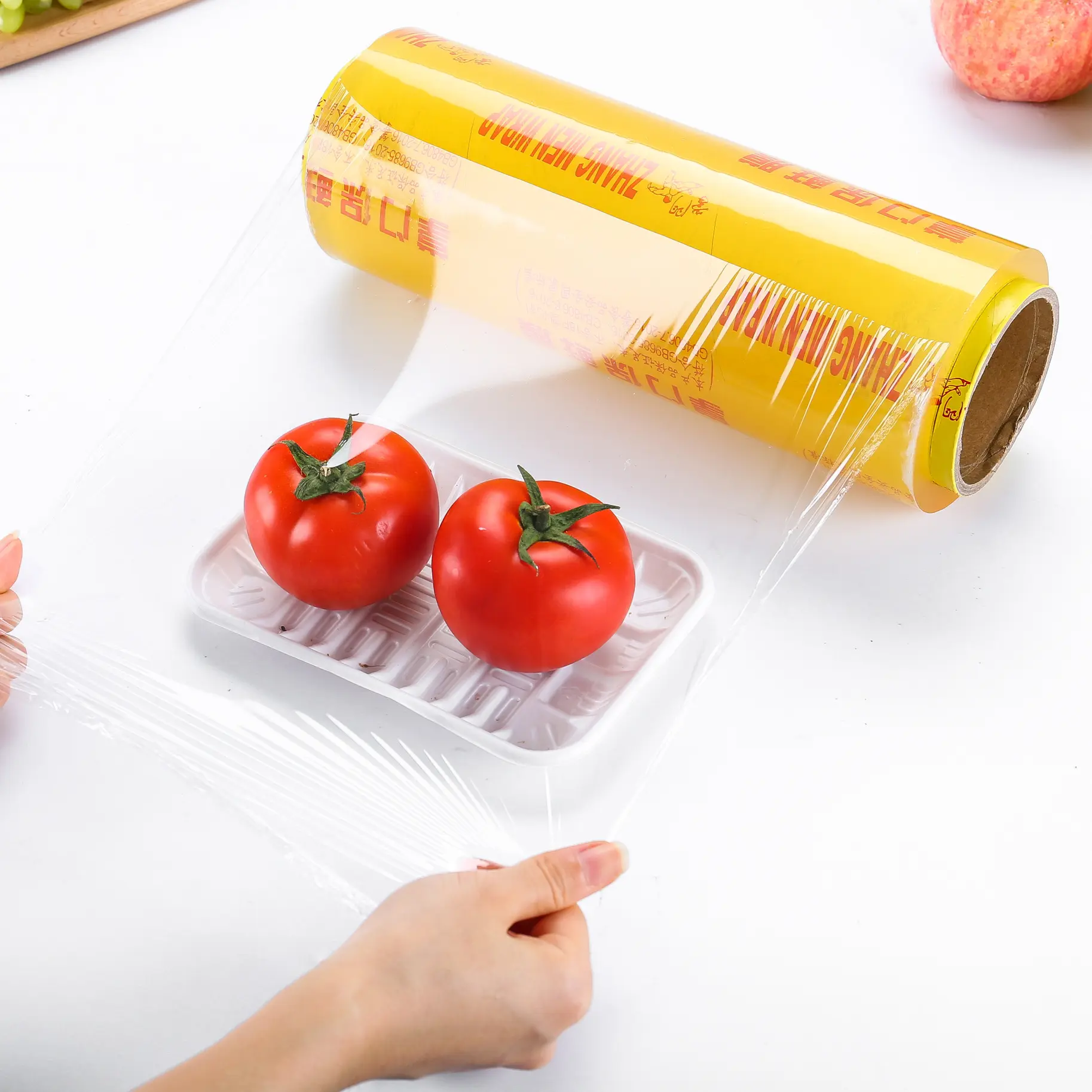 Food Grade Wrapping Super Clear Pvc Stretch Laminated Cling Film Shrink Wrap Plastic Film Jumbo Roll
