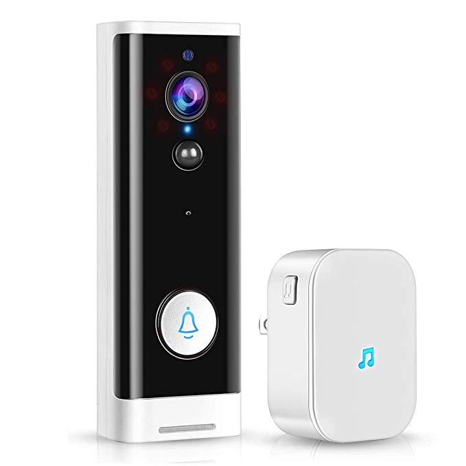 Wi-Fi видео-дверной звонок 1080P беспроводной умный дверной Звонок камера 2-Way Talk PIR датчиком движения, режимом ночной съемки и TuyaSmart APP