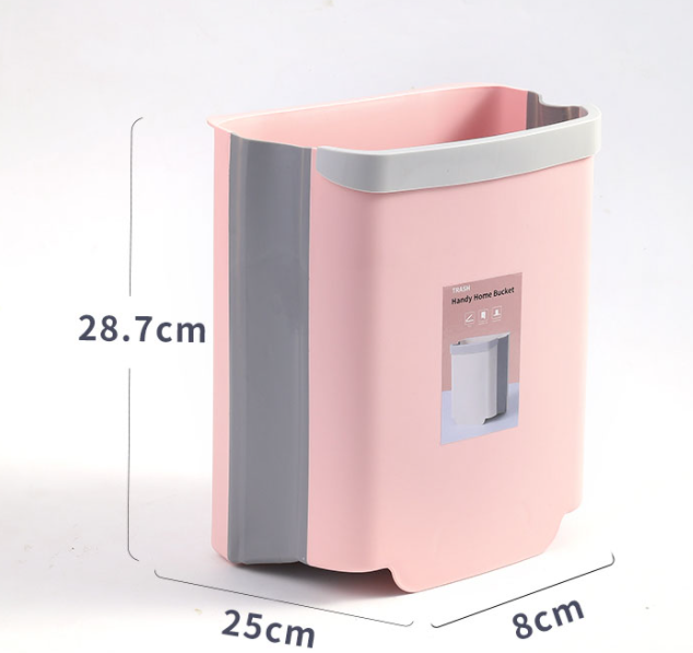 Plastic Kitchen Cabinet Door Wall Mounted Waste Bin Foldable Trash Can Kitchen Garbage Dustbin Trash Bin 2021 New hot sell