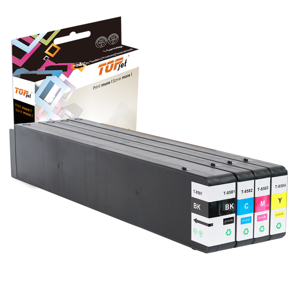 Topjet 858 8581 T8581 T8582 T8583 T8584 Compatible Pigment Ink Inkjet Ink Cartridge for Epson WF-C20590 Wide Format Printer