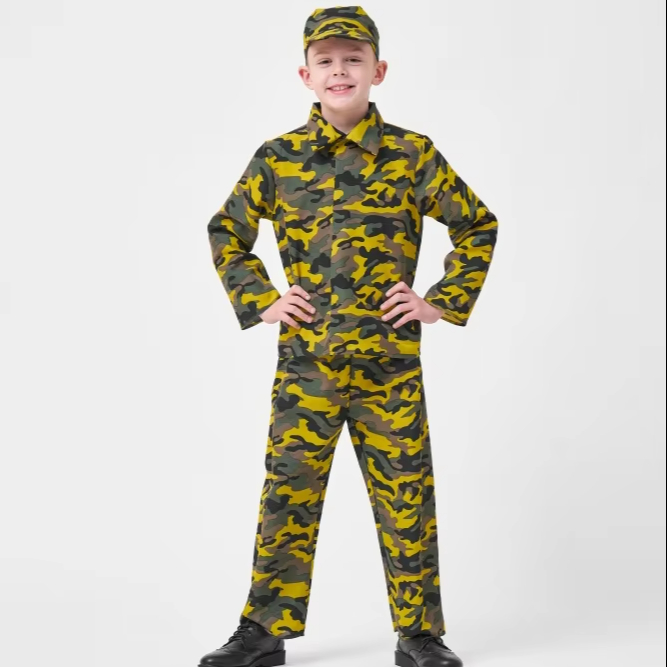 Kids Soldier Camouflage Uniform for Role Play Wholesale Anime Costume for Graduation & Halloween Parties