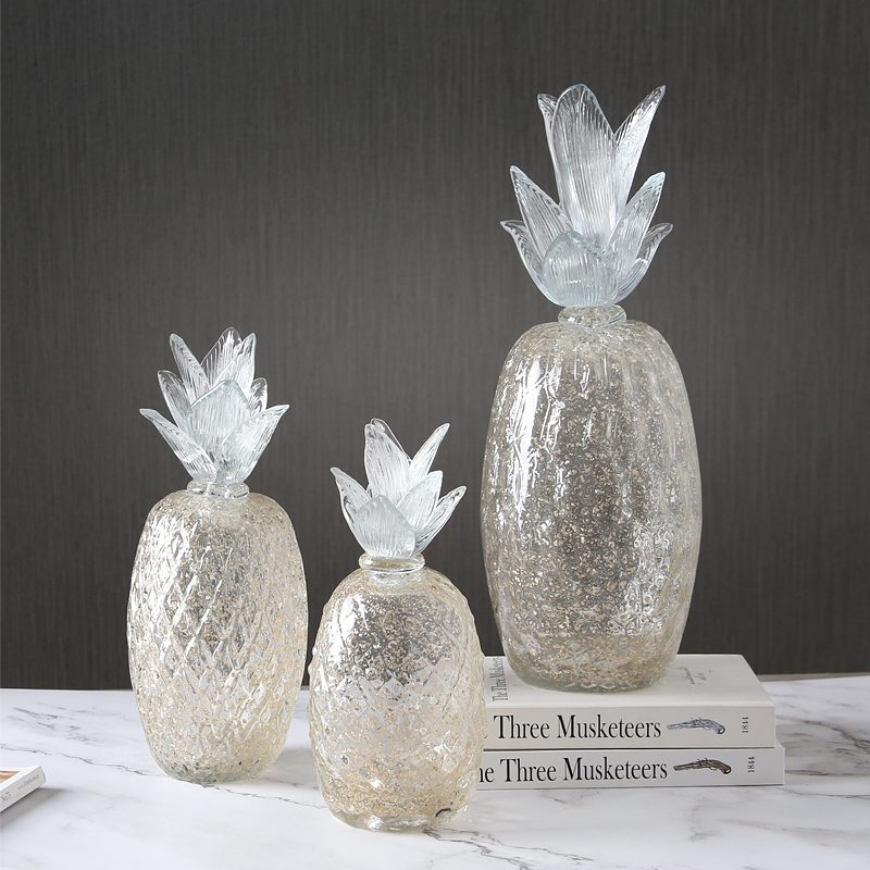 Nordic Style Home Decor Transparent Ananas Glass Living Room Decoration Piece Pineapple Decor