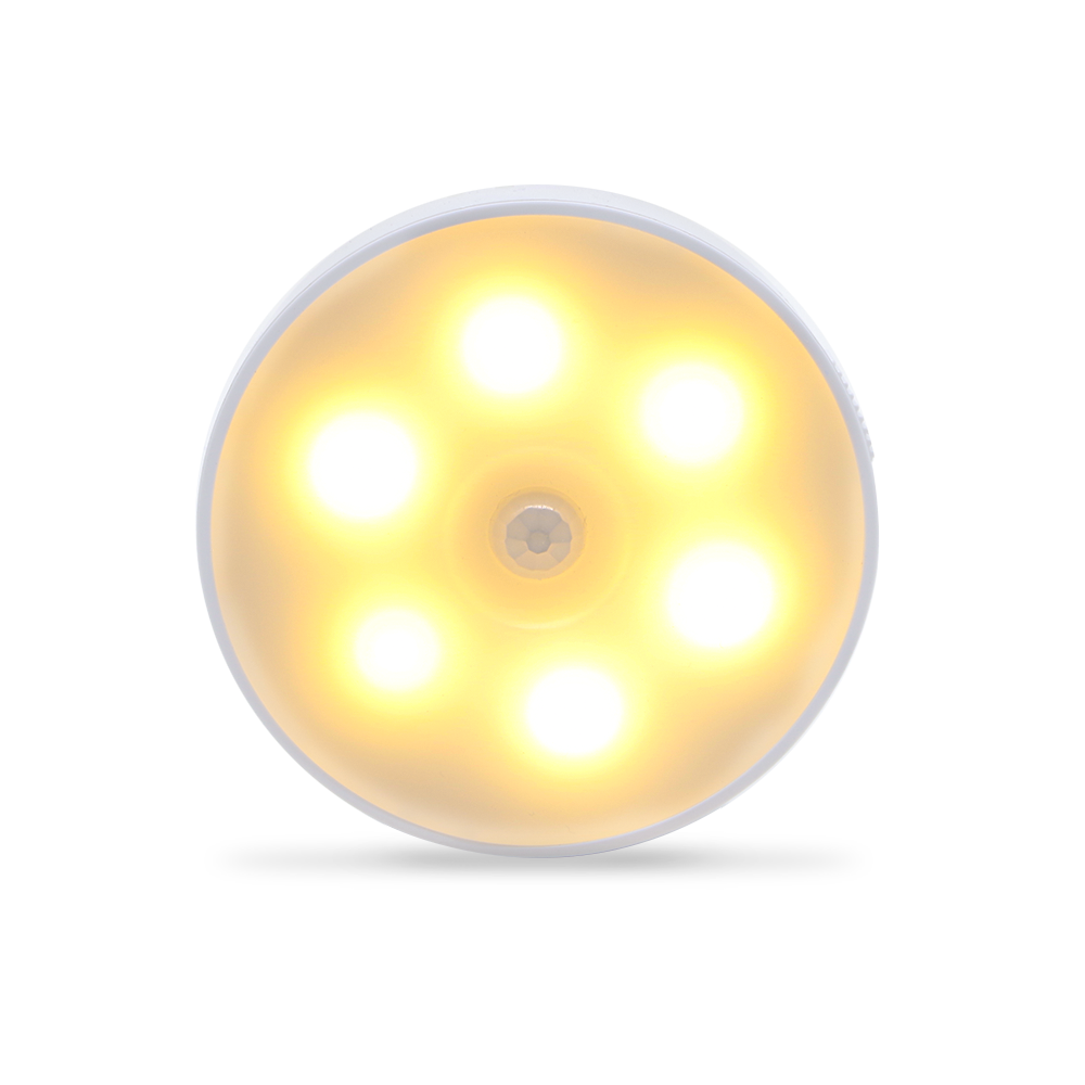 LED Motion Sensor Puck Light USB Rechargeable Cabinet Light for Dark Corner