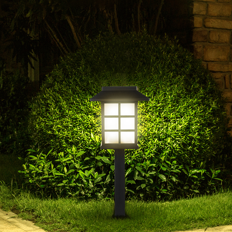 Retro Outdoor Garden Solar Powered Pathway Post Pillar Gate Landscape Light Lawn Lamp For Decorative