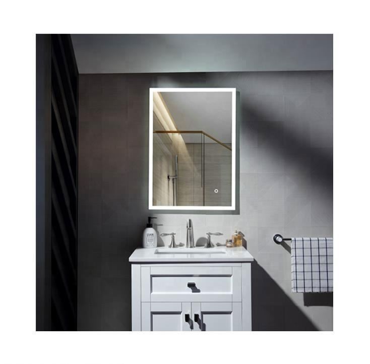 Luxury Furniture Hotel Led Light Makeup Mirror Rectangular Wall Bathroom Vanity Mirror For Beauty Salon