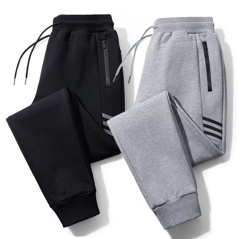 Baggy Straight Fit Polyester Fitness Joggers for Men - Customizable Waist Logo Sportswear
