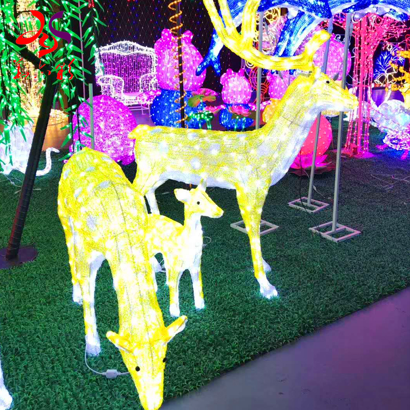 Украшения для сада или парка 3d LED в натуральную величину 1,5 метра Рождественское украшение оленей
