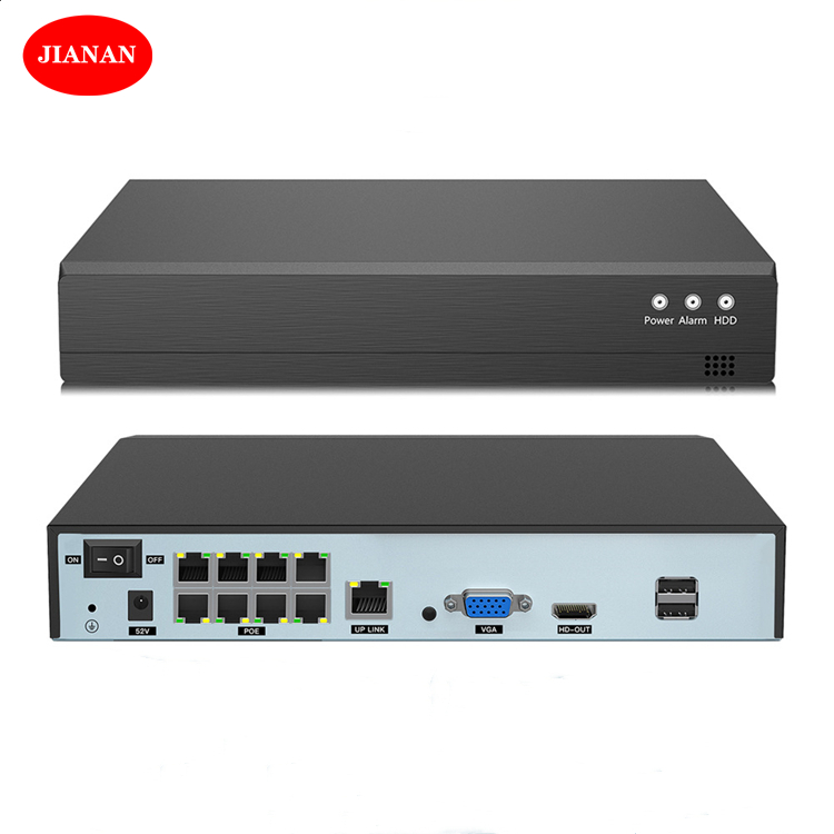 8CH POE NVR с 5 Мегапиксельный HD разрешение записи Поддержка Onvif приложение Xmeye Power Over Ethernet RJ45 порты панель