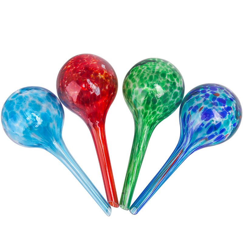 Set of 4pcs 6*15SIZE Glass Plant Watering Bulbs spikes self Watering Globes Garden Water drip Ball For Potted Plant aqua globes