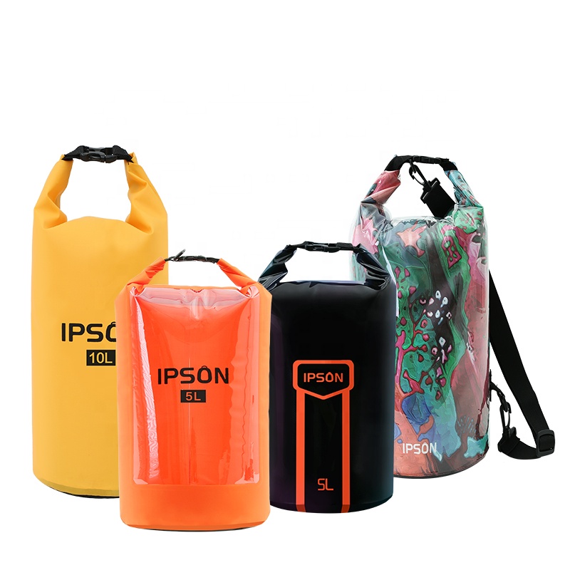 IPSON 2L плавающие походные каяки для катания на лодках, кемпинг, рулон, топ, Пользовательский логотип, ПВХ, Океанский пакет, водонепроницаемая сухая сумка