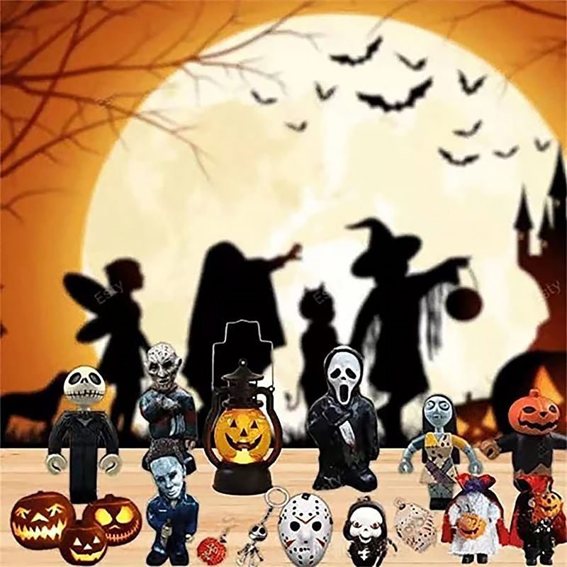 Halloween Decompression Toy Set Pumpkin Bat Bubble Countdown Calendar Blind Box Bubble Sensory Toys Pumpkin Fidget Toy Sets