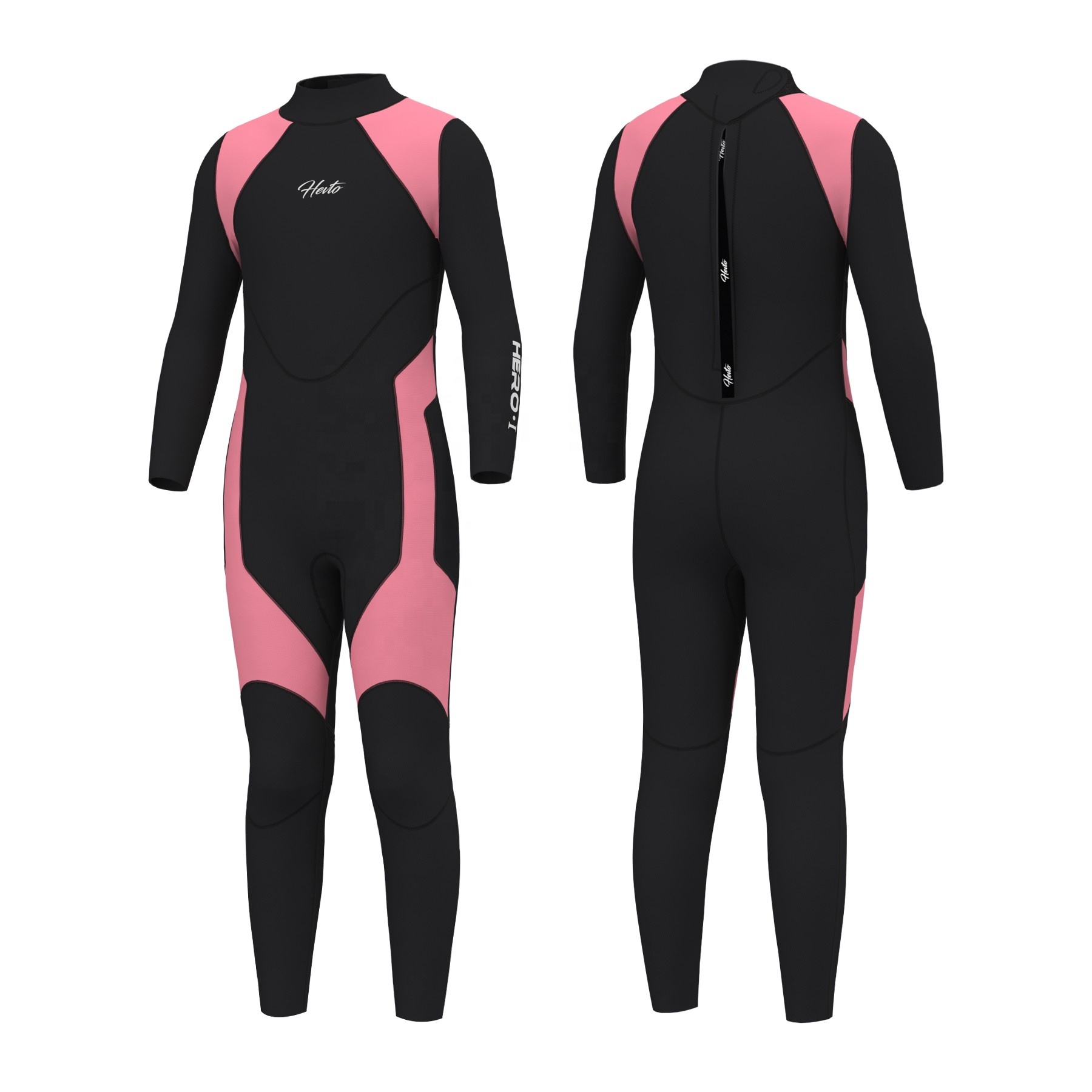 2021 Wholesale Hevto Kids Wetsuits Girls Youth 3mm Neoprene Surfing Swimming Full Suit Back Zipper Keep Warm