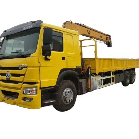 used yellow and cheap howo 336 truck mounted crane for sale