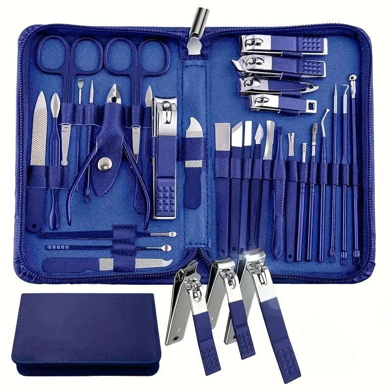 New Products 2024 30-pieces Manicure Pedicure Set Super Nail Clippers Kit for Ingrown Nails Dead Skin Beauty Face Makeup Tools