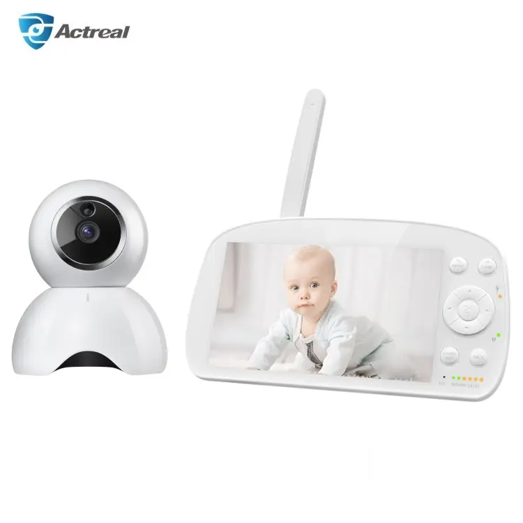 2021 Newest 5.5'' LCD Display HD 720P Real time Monitoring Two Way Audio Night Vision Sound Detection Baby Monitor Camera