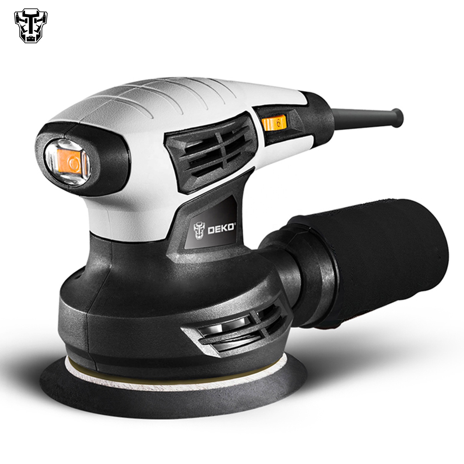 DEKO DKSD28Q1 280W случайный полировщик орбиты с 15 листов наждачной бумаги пыли выхлопных газов и гибридный пыли канистра