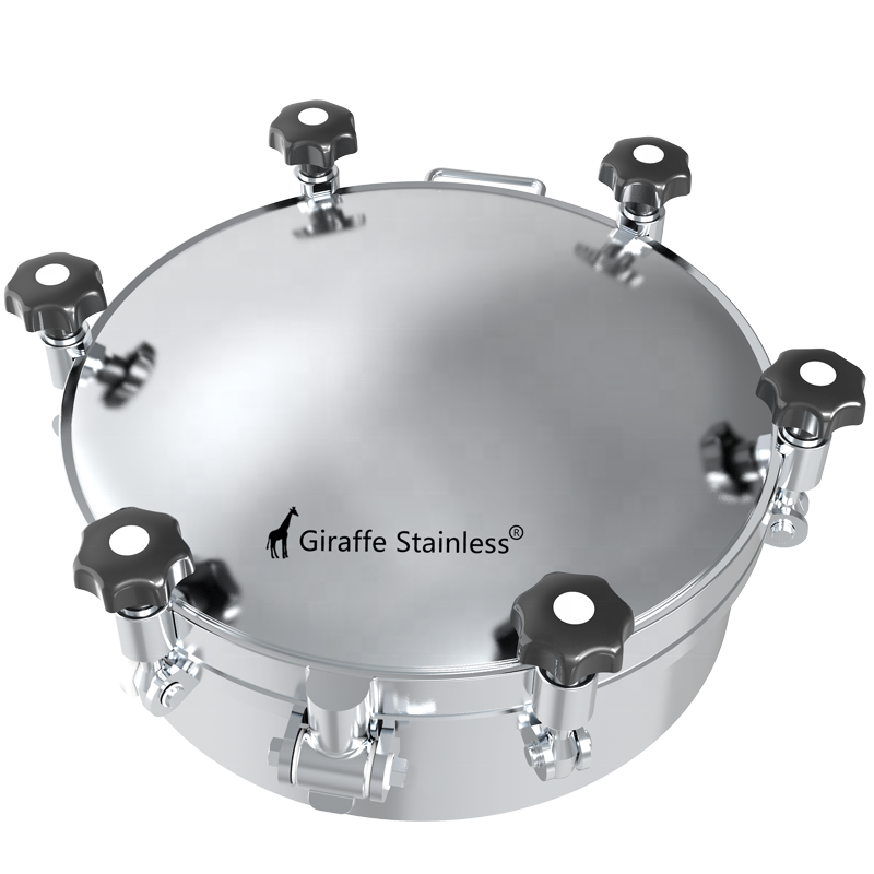Sanitary Grade SS 304/316 certificated Round Pressure Manhole cover 240 series