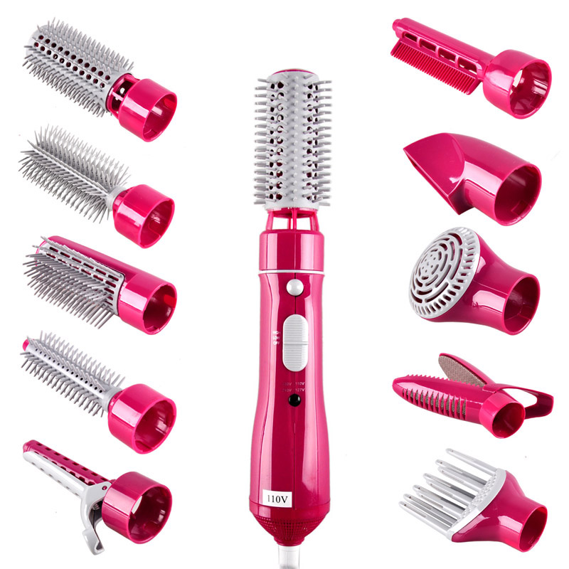 Electric hot hair comb barber bling hot parting straightener electric hair dryer comb set