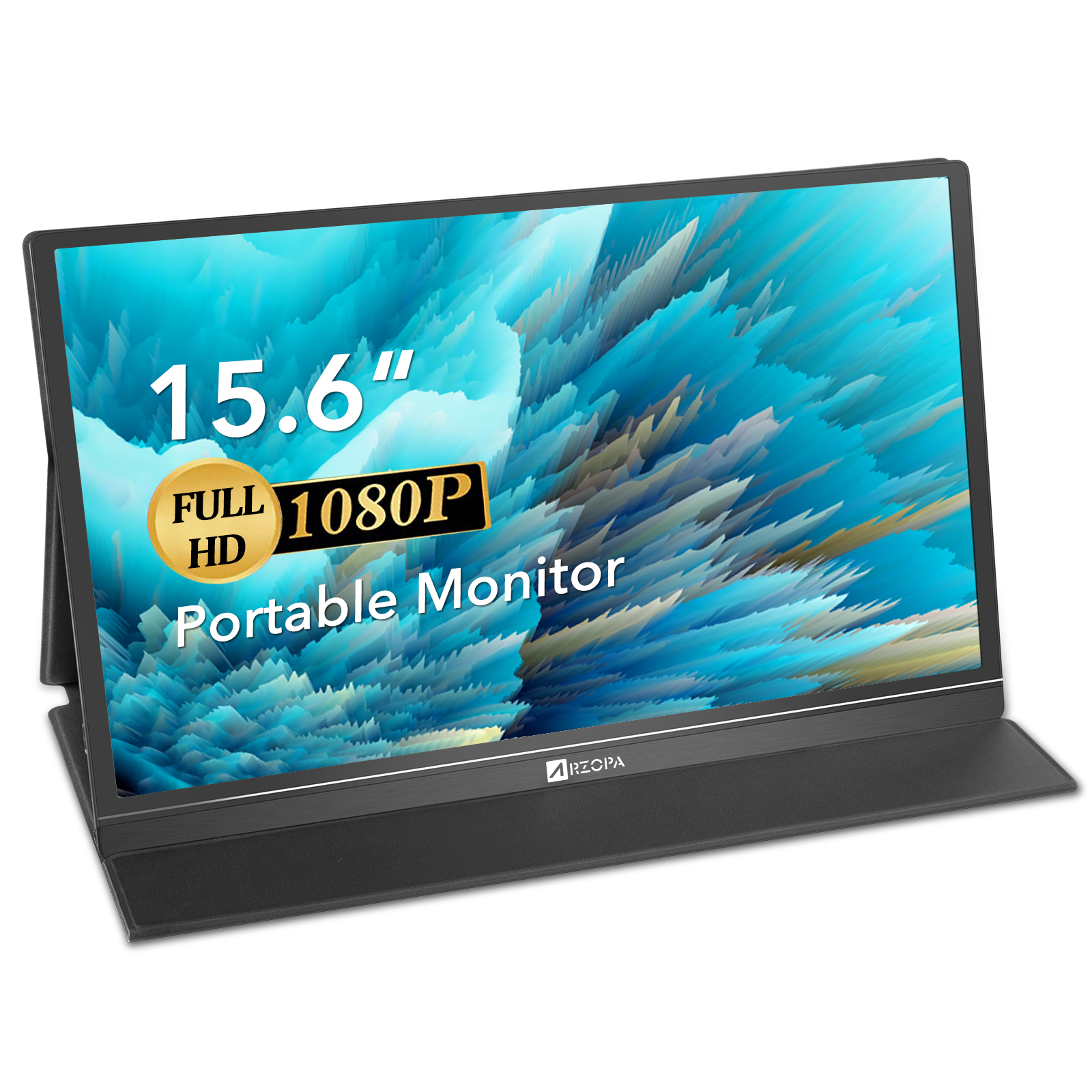 New Design Flat Full HD 15.6 inch 1080P HDR Portable Laptop Monitor USB C Gaming Business Work Light-weight PC Display