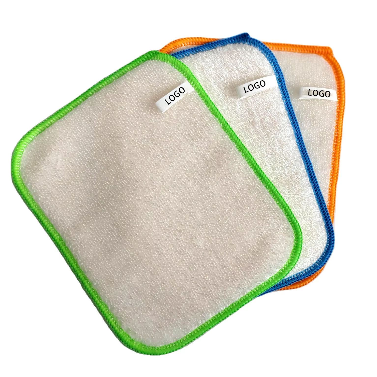 Custom kitchen 2-layer hanging bamboo dish cloth with rounded corners