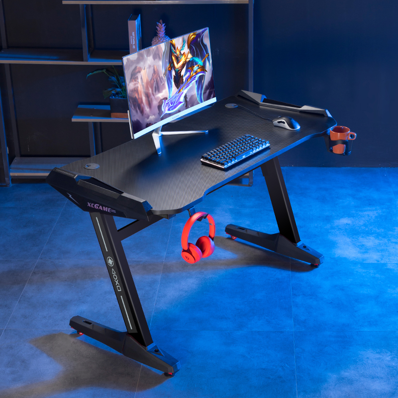 Оптовая продажа, игровой компьютерный стол с RGB светодиодной подсветкой, игровой стол для геймеров
