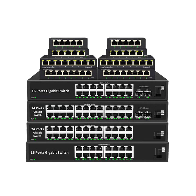Неуправляемый Gigabit Network Reverse Ethernet промышленный сетевой коммутатор с 4 8 16 24 портами