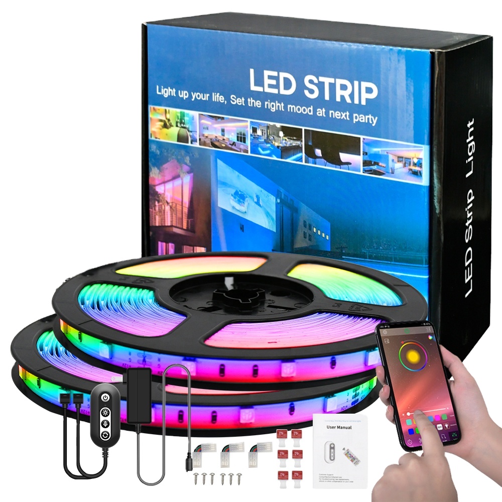 DIY Flexible 44 key Remote Controller 5m 10m home lighting decoration Waterproof ip20 12v strip Kit 5050 RGB Led Strip Lights