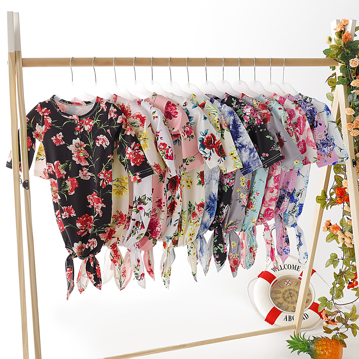 Comfortable newborn gowns clothes baby wearable blanket long sleeves baby sleep bag romper with headband set