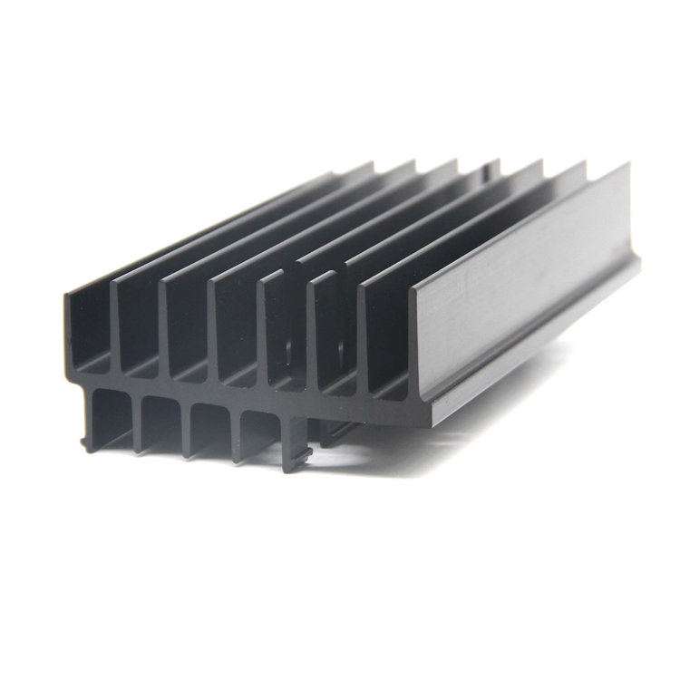 Black anodized profile custom heat sink extrusion profile aluminium