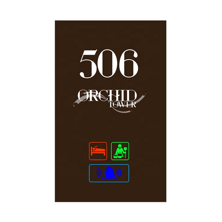 Touch Screen Electronic Hotel Door Plate With Room Number Logo DND MUR