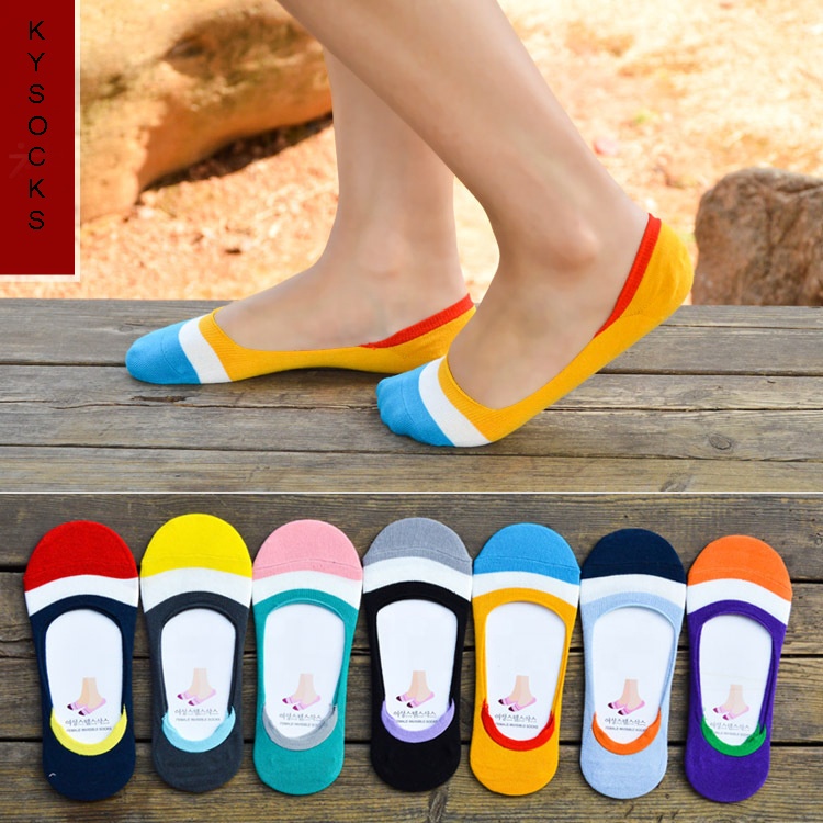 KANGYI 2021 New style girls fashion cotton boat no show women cute invisible socks