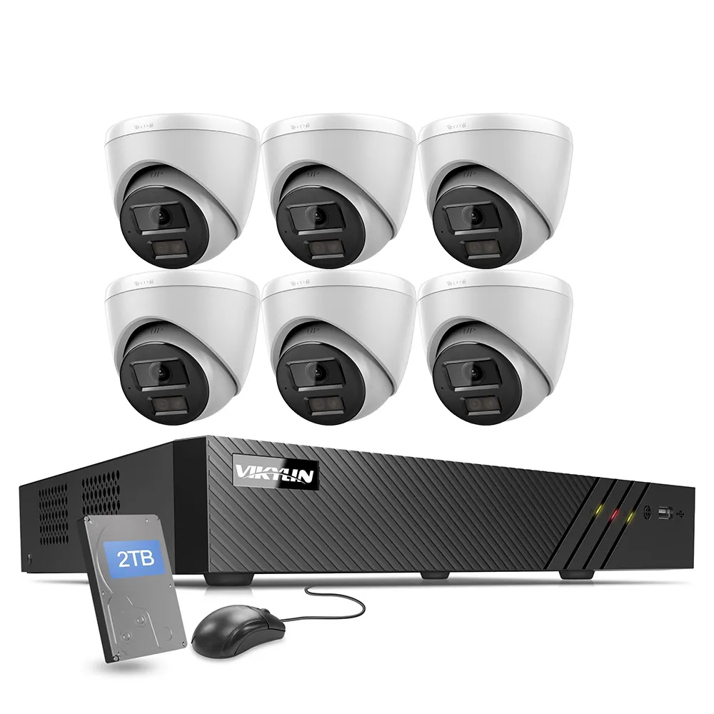 8 Channel CCTV System POE Dome Home Security Ip Camera 5MP Audio NVR Kit Security Camera System IP66 Video Surveillance Set