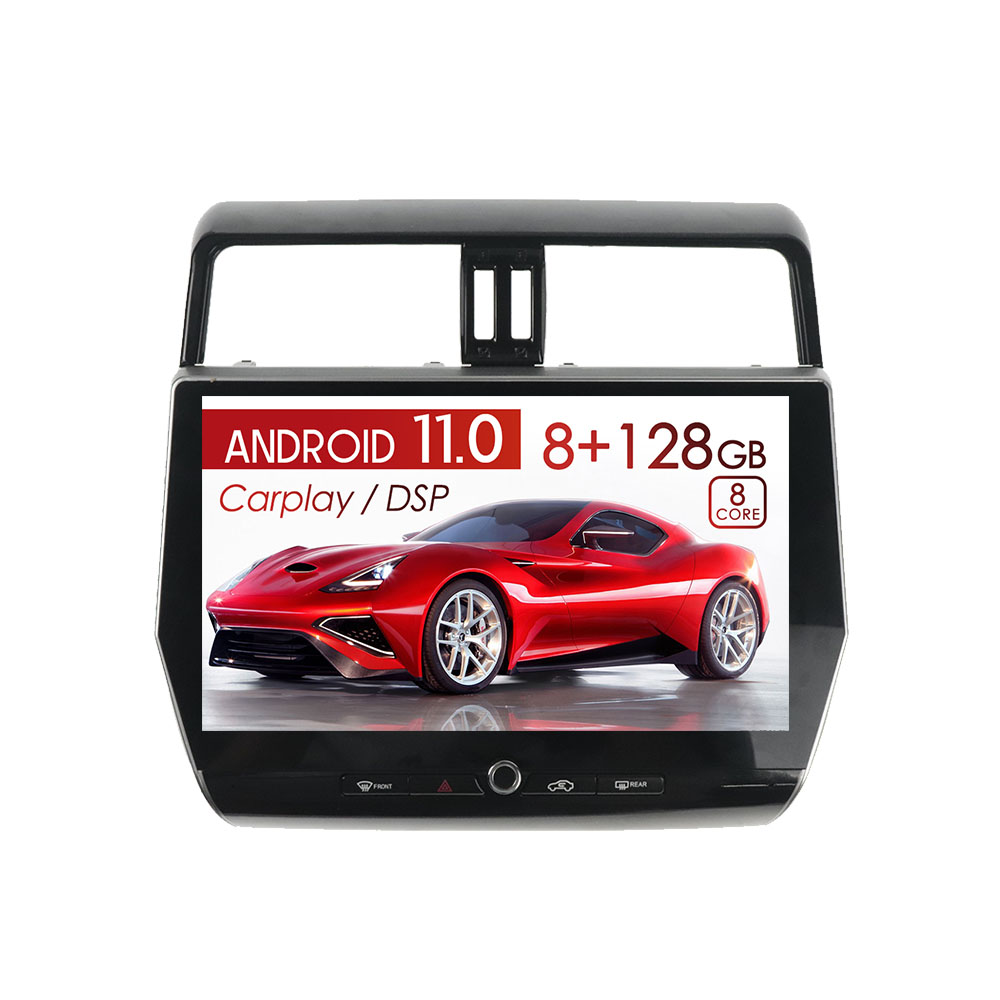 Qualcomm Android 11 для TOYOTA Land Cruiser Prado 150 2018-2023 Tesla Style Автомобильный мультимедийный плеер GPS-навигатор головное устройство