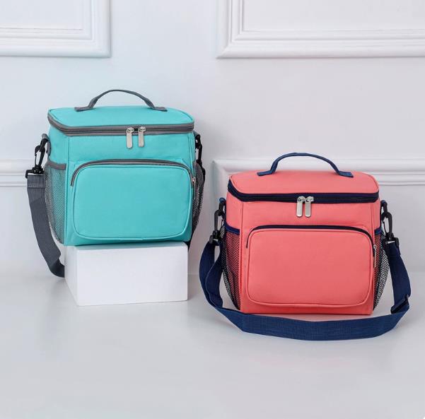 Simple Design Tote Picnic Bag Cooler Large Capacity Cross Body Lunch Box Bag Aluminium Foil Polyester ODM Unisex Shoulder Strap