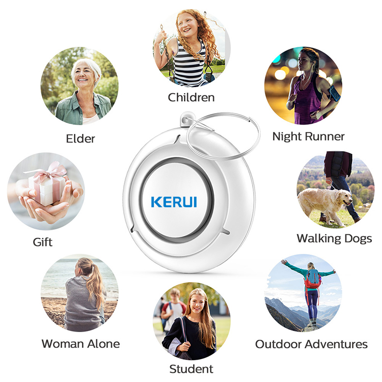 Kerui 120db personal alarm mini keychain personal safety alarm personal siren alarm keychain