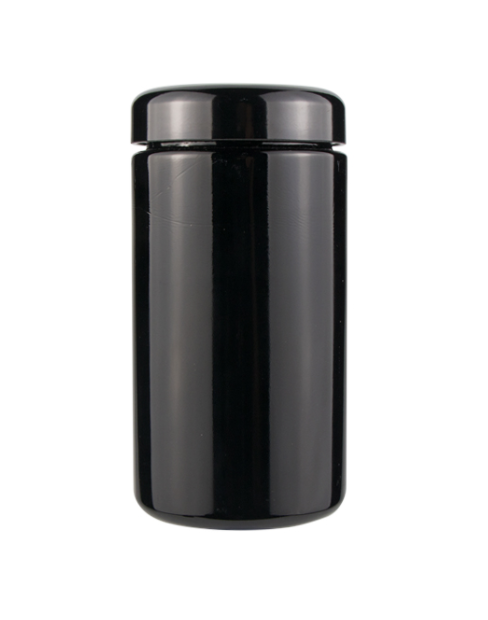 500ml Cigar storage glass jar black color with humidity bag
