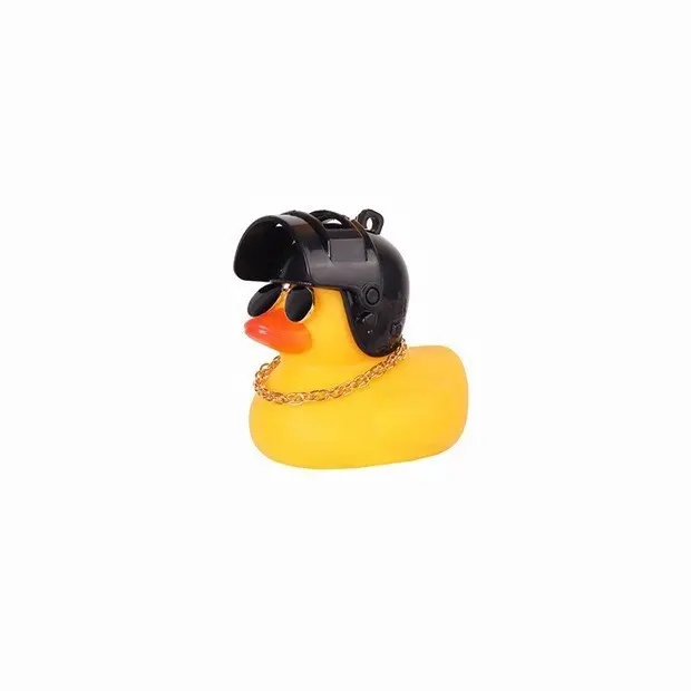 OEM Rubber duck Car bike Ornament Duck Helicopter with helmet Cycling Bicycle front rear light air horn decoration accessories