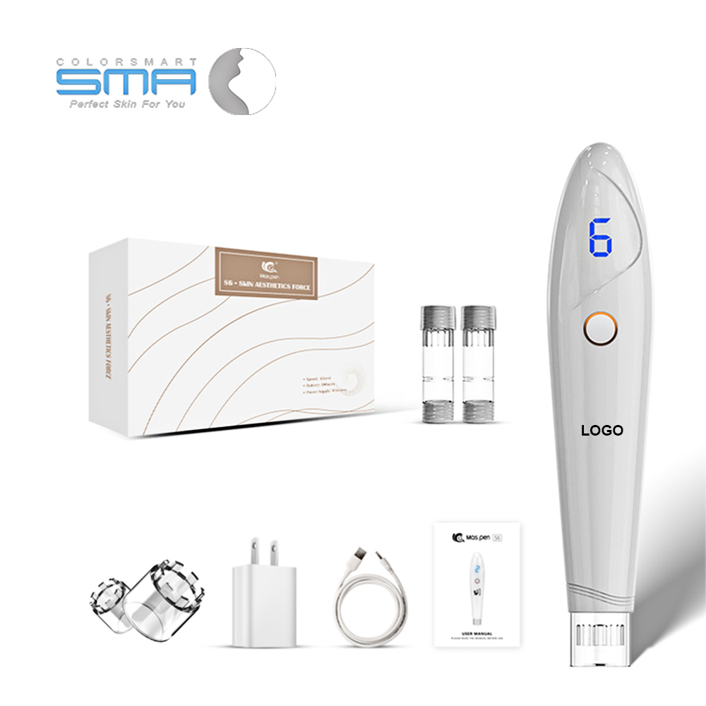 Microneedling дермы ручка Профессиональный электрический беспроводной 6 скоростей Регулируемый перезаряжаемые коллаген инъекции дермы ручка Dermapen