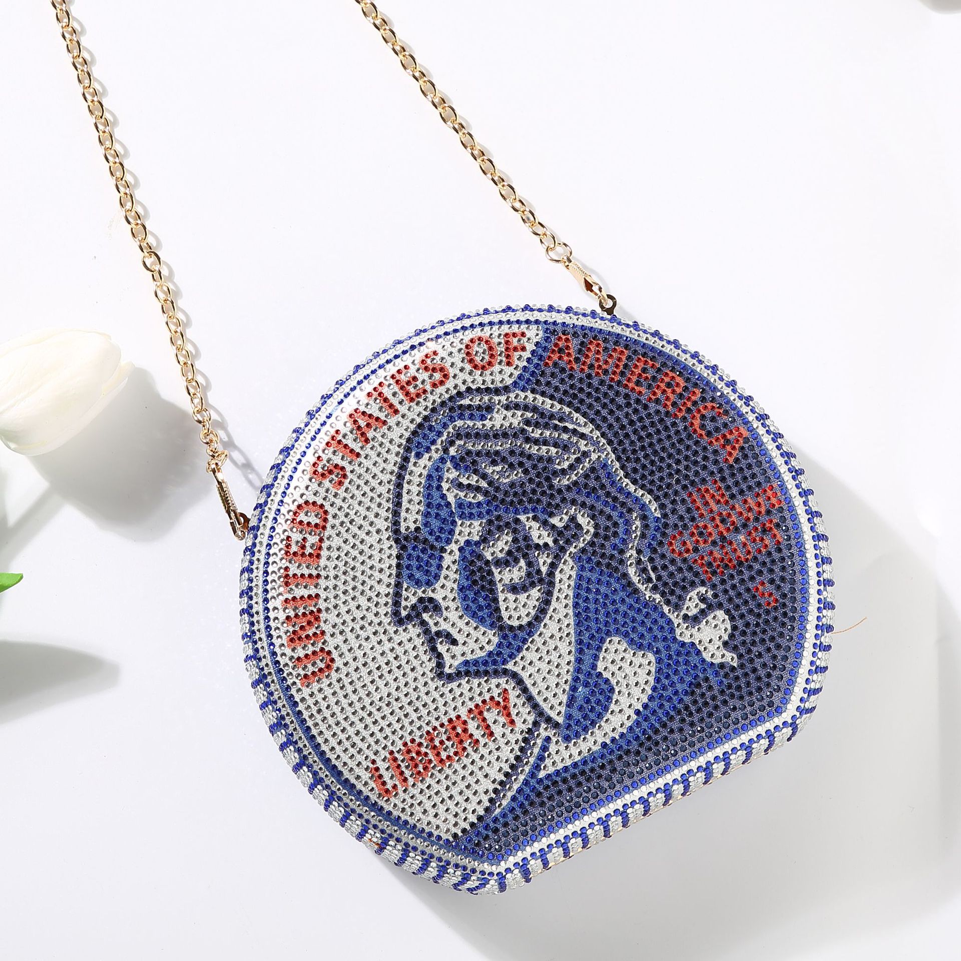 2021 fashion luxury hot selling latest female lady women purse clutch bag bling shinny dallor rhinestone evening bag for party