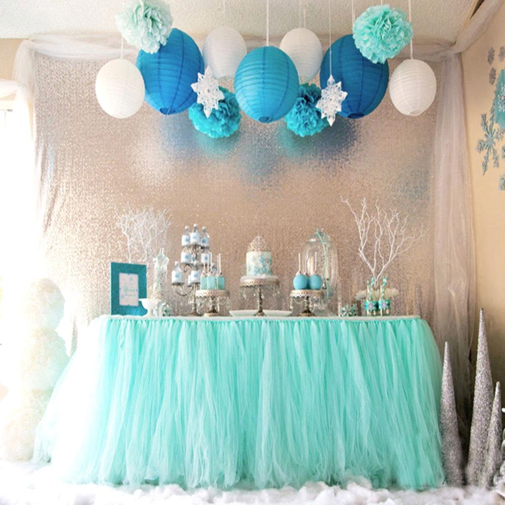 OurWarm Baby Shower сувениры партии украшения 100x80 см Тюль Юбка для стола DIY пачка посуда юбки свадьбы День рождения