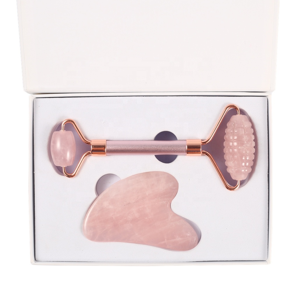 jade stone facial massage roller rose quartz facia jade roller face roller with box