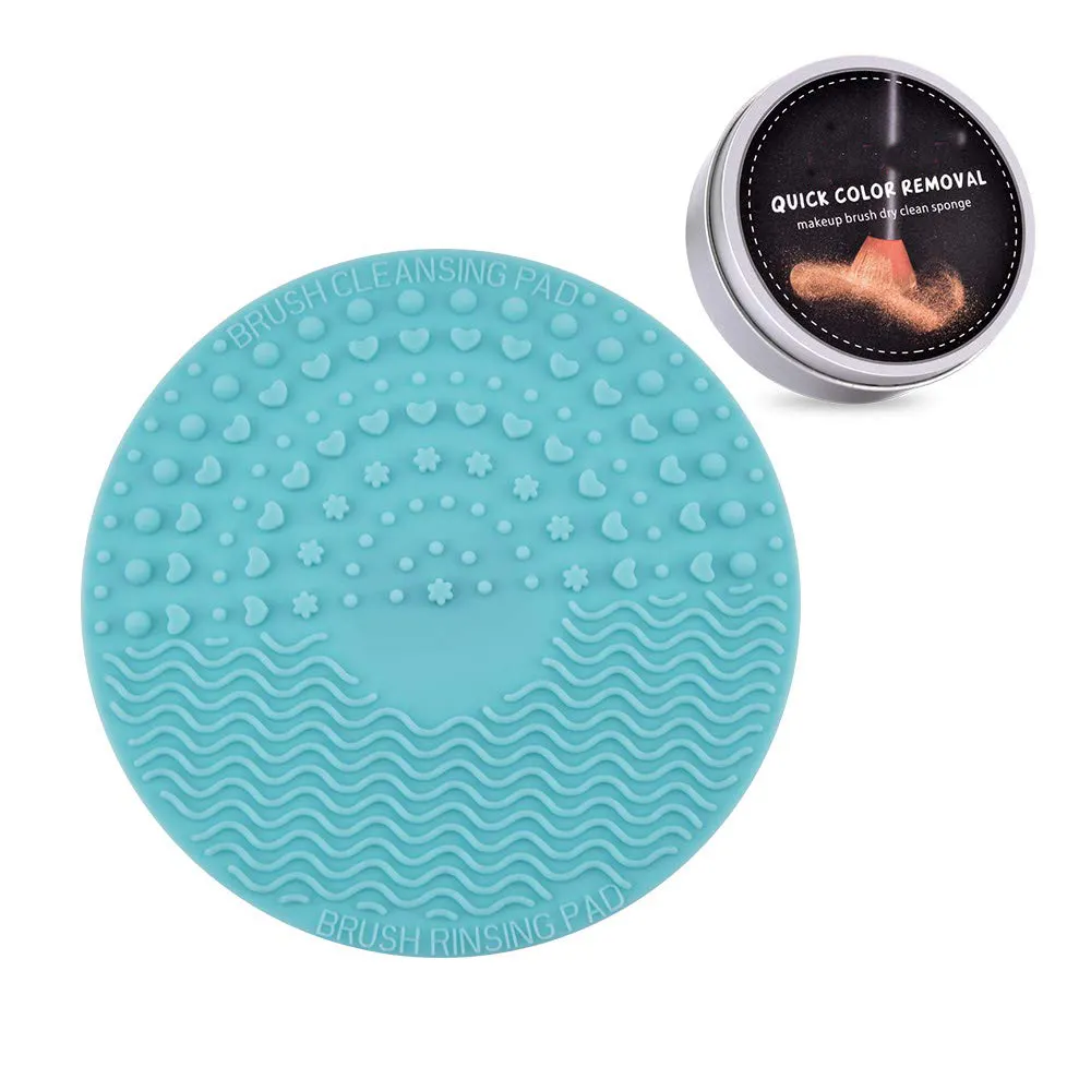 Brush Makeup Private Label Hot Seller On Amazon Customized Makeup Tools Silicone Round Wash Brush Cleansing Mat Pad Exfoliating Scrubber Free Sample