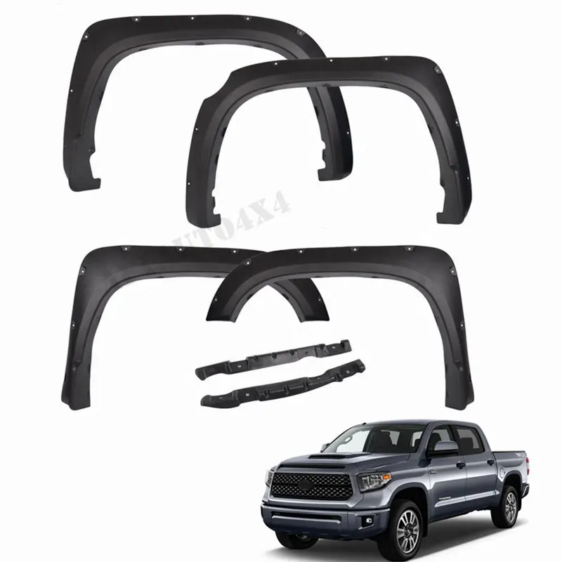 Smooth Black Pocket Rivet Style Wheel Arch Fender Flares For Tundra 2014-2020