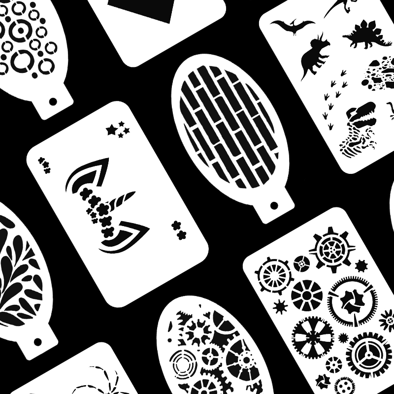 Частная этикетка, многоразовый питомец, качественный трафарет для лица и тела для рождественской вечеринки, детей