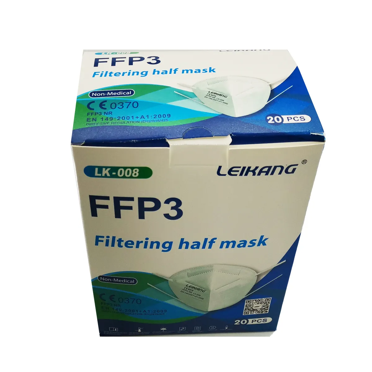 Fast Delivery EN149 Ffp3 Foldable Mask Non- Woven 5 Ply Adult White Earloop ffp3 Mask wholesale