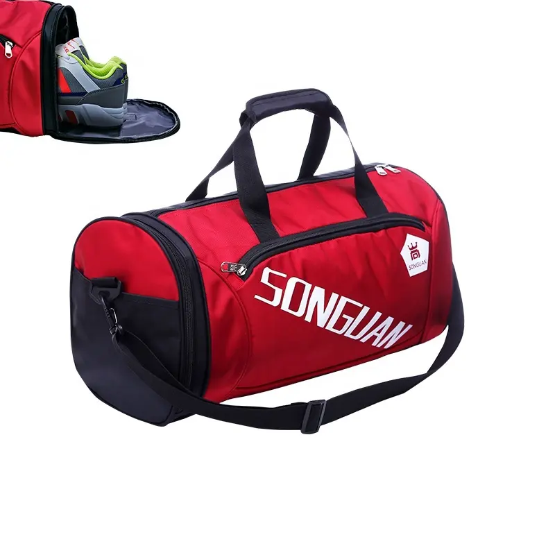 SG8004 Wholesale Oxford Handle Trendy Sport Gym Girls Canvas Football Folding Duffel Nylon Luggage Foldable Travel Bag