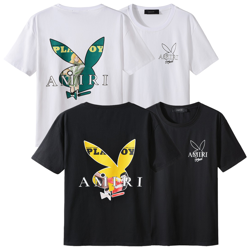 Amirys Shirts Men Short Sleeved Custom Logo Original Cotton Printed Playboys Amirys T-shirt